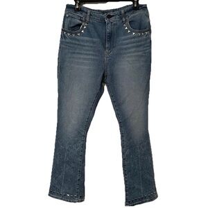 Hale Jeans Jagger Davie High Rise Mini Bootcut Womens 31 Studs Grunge Festival
